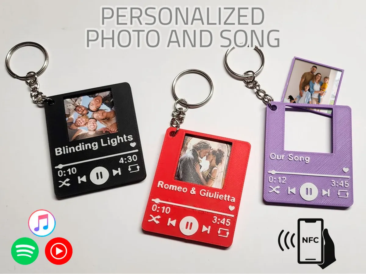 Music Photo Keychain (Spotify + NFC)