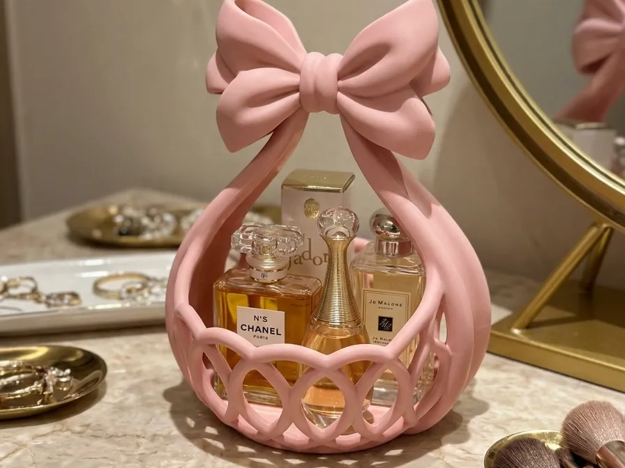 Coquette Bow Vanity Basket