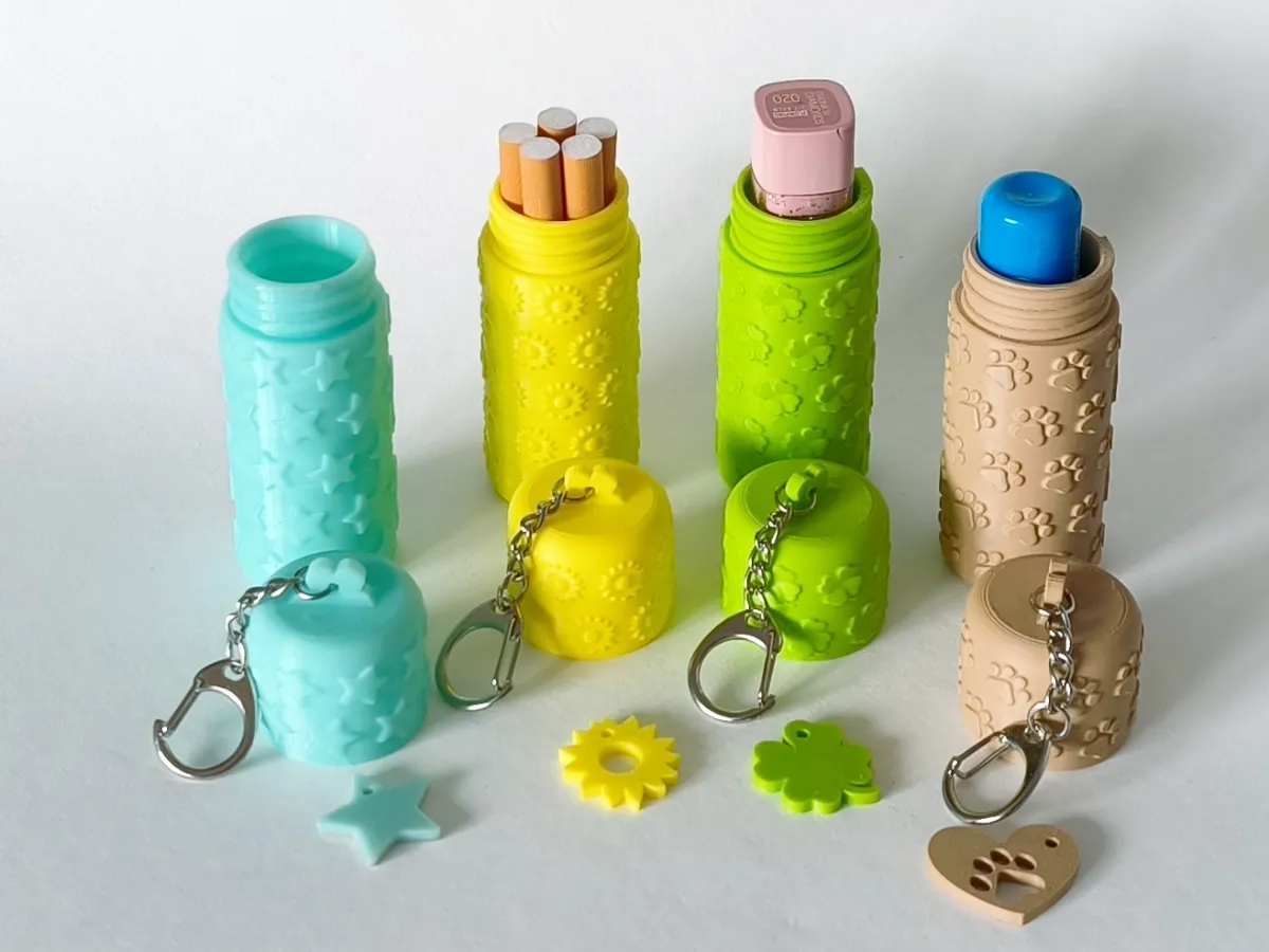 Lipstick Case Charm Keychain
